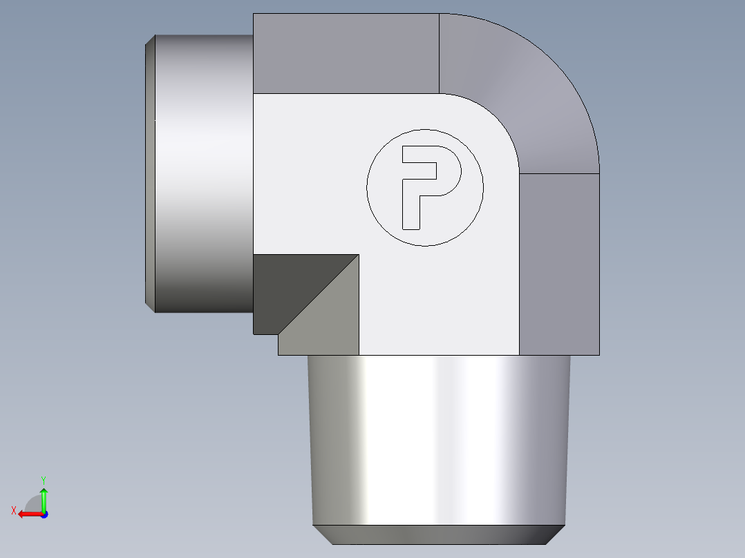 卡套式工业通用硬管接头EO_Male_stud_elbow_WE28L1NPT71X后视图