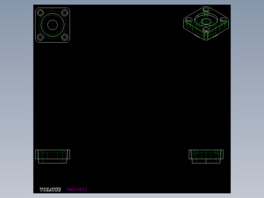 軸承座(凸緣型)BSRN-2D多系列多零件图纸模型