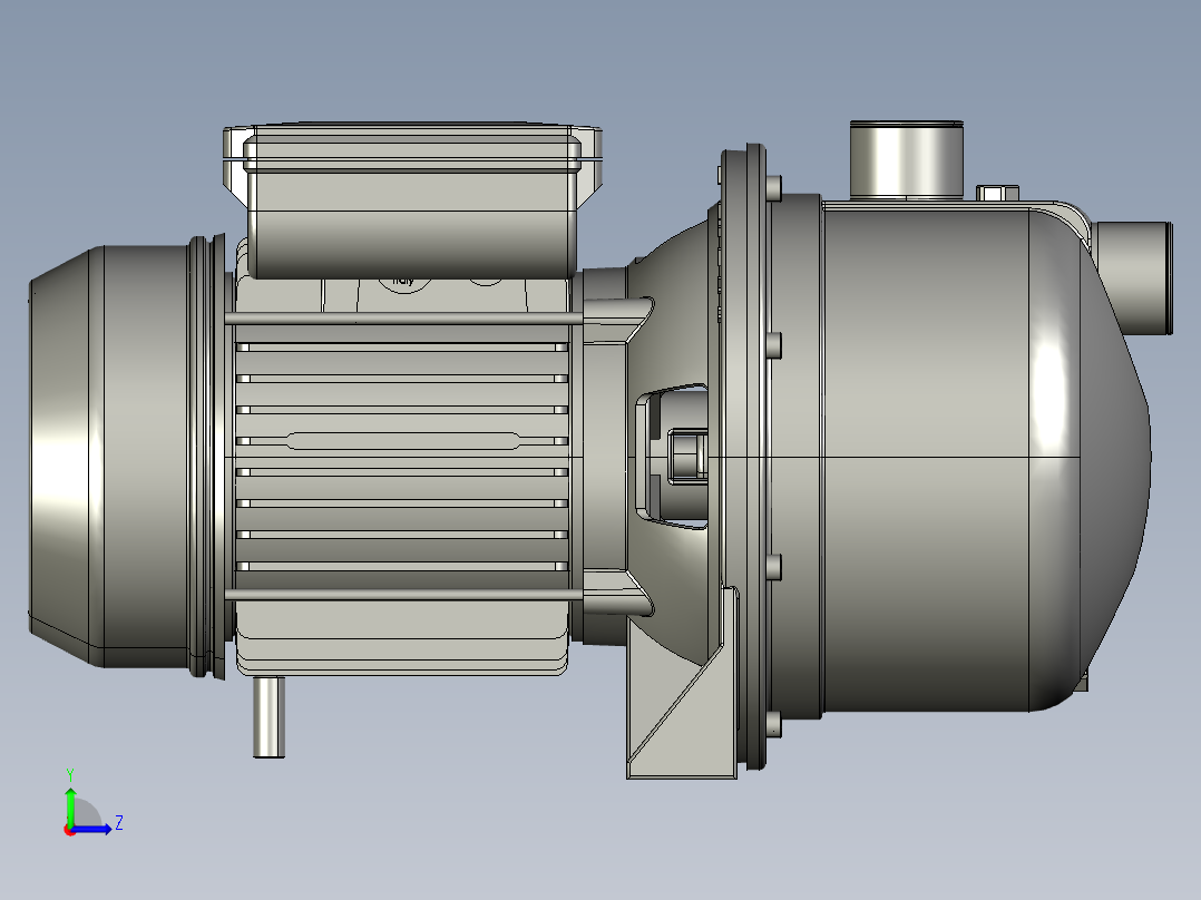 自吸不锈钢泵左视图