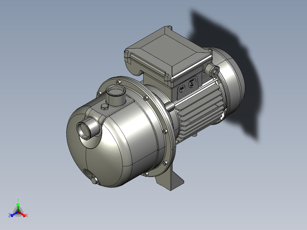 自吸不锈钢泵正等轴测图