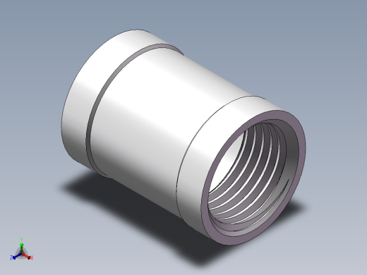 管箍-等径有边 DN15正等轴测缩略图