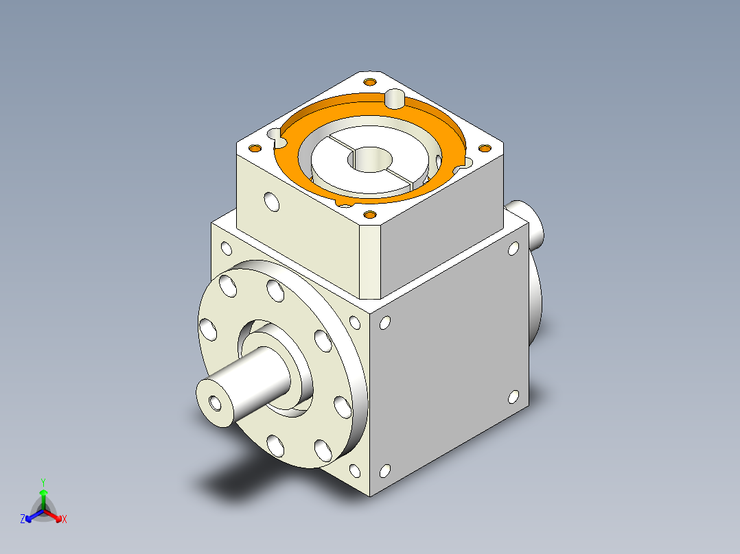 换向器PW210双轴-1 42-180-215-M12.stp正等轴测图