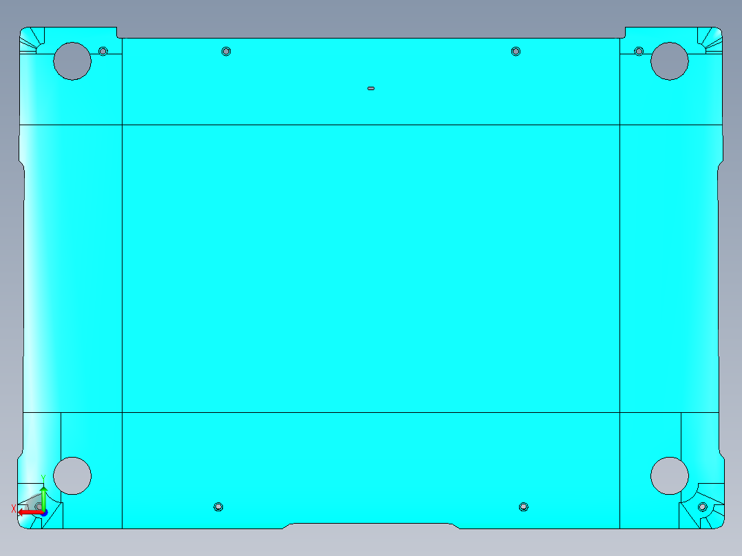 显示器金属壳铣外形+OL面程序模型后视图