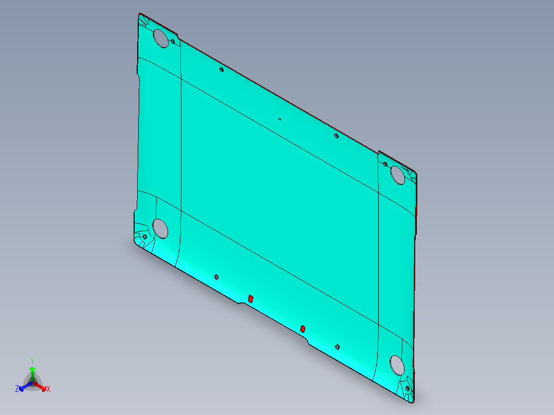 显示器金属壳铣外形+OL面程序模型正等轴测图