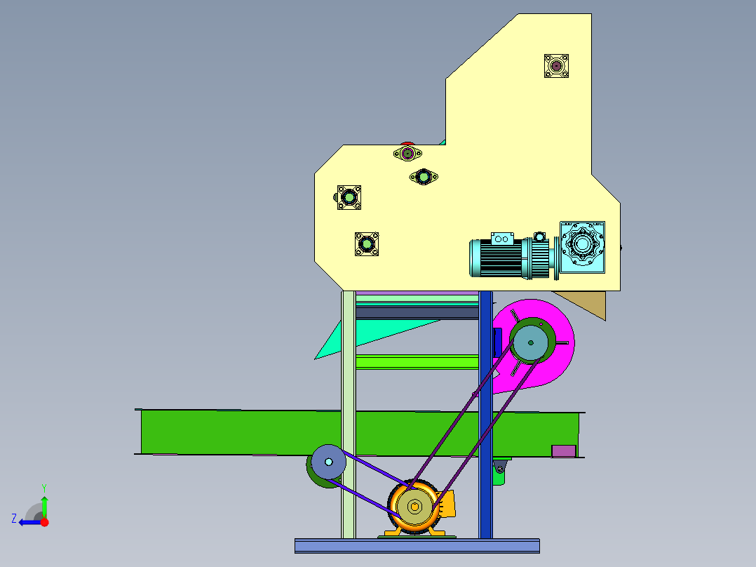 粮油加工用脱壳机右视图