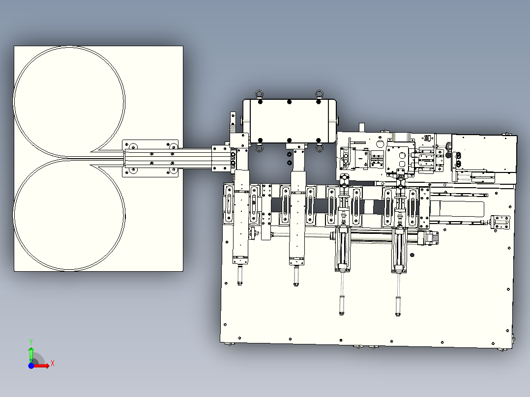 冲床自动上下料去毛刺设备前视图