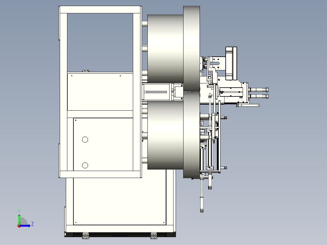 冲床自动上下料去毛刺设备左视图