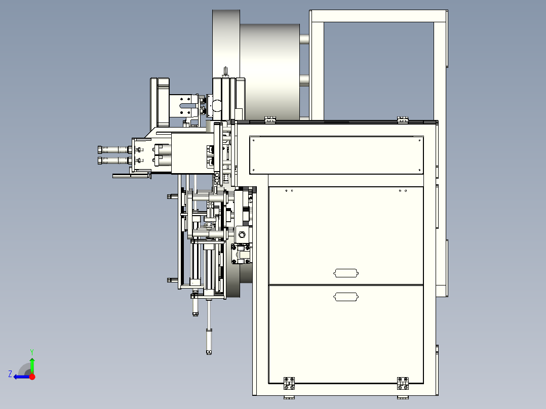 冲床自动上下料去毛刺设备右视图