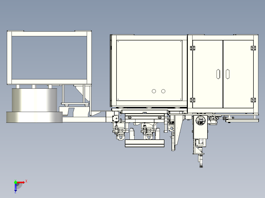 冲床自动上下料去毛刺设备俯视图