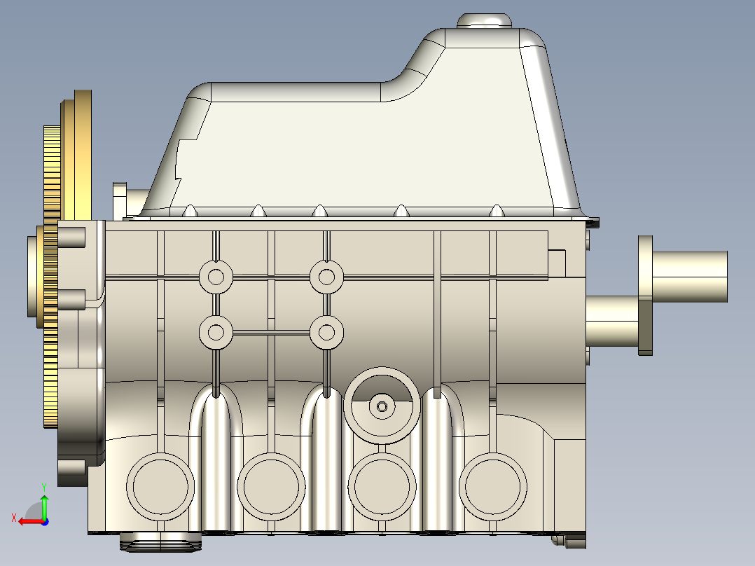 直列 4 发动机后视图