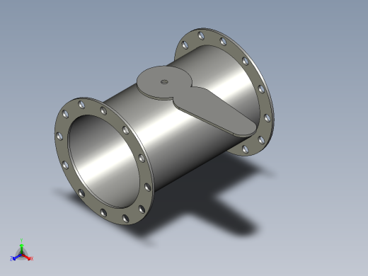 不锈钢手动风阀80正等轴测缩略图