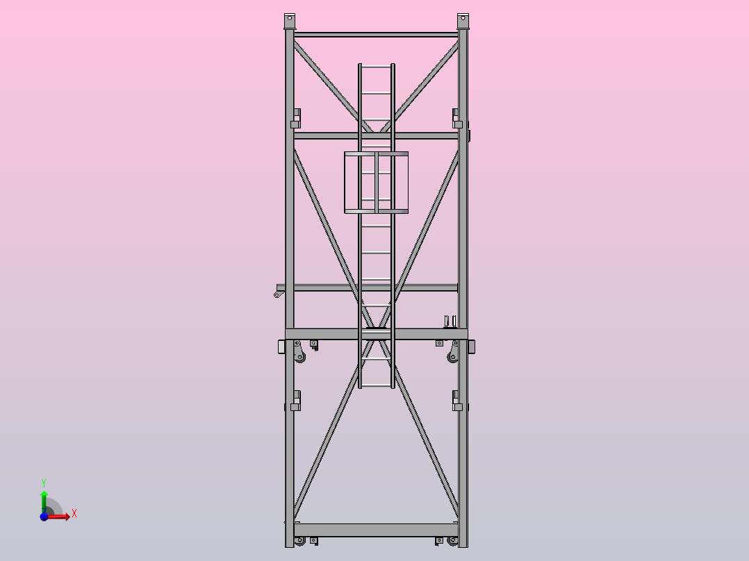 塔式起重机爬升架前视图