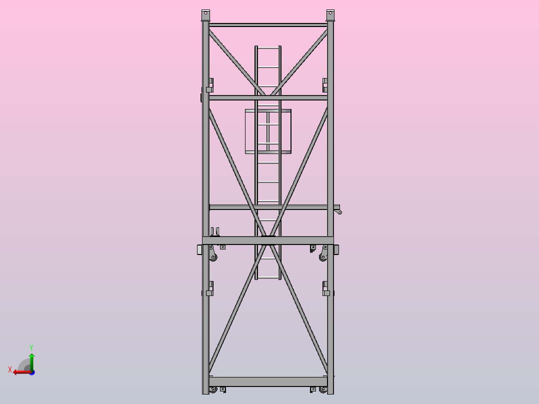 塔式起重机爬升架后视图