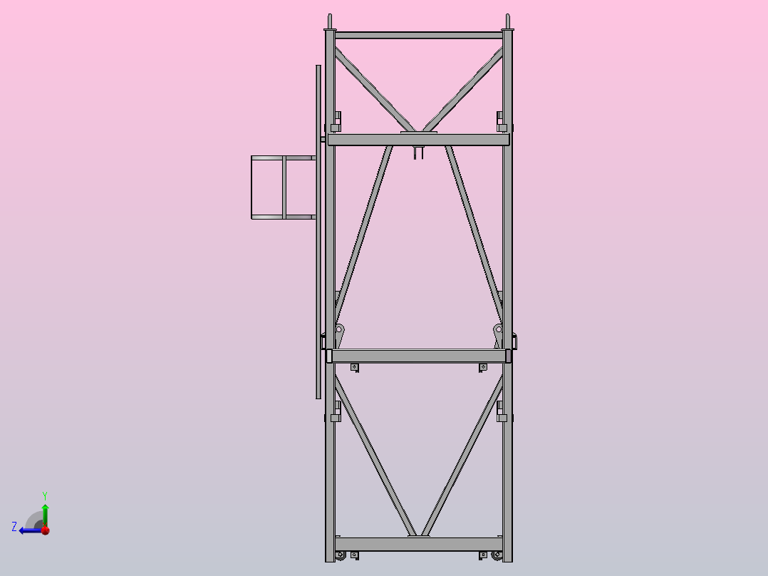 塔式起重机爬升架右视图
