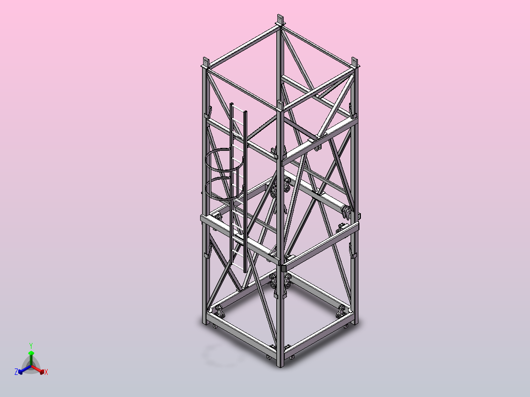 塔式起重机爬升架正等轴测图