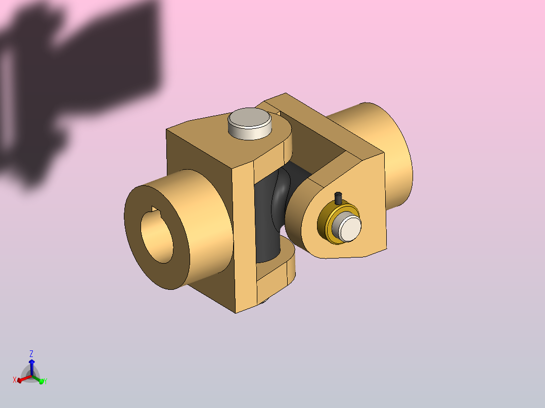 万向接头(也称为万向联轴器或U形接头)是连接刚性轴的接头或联轴器主视图