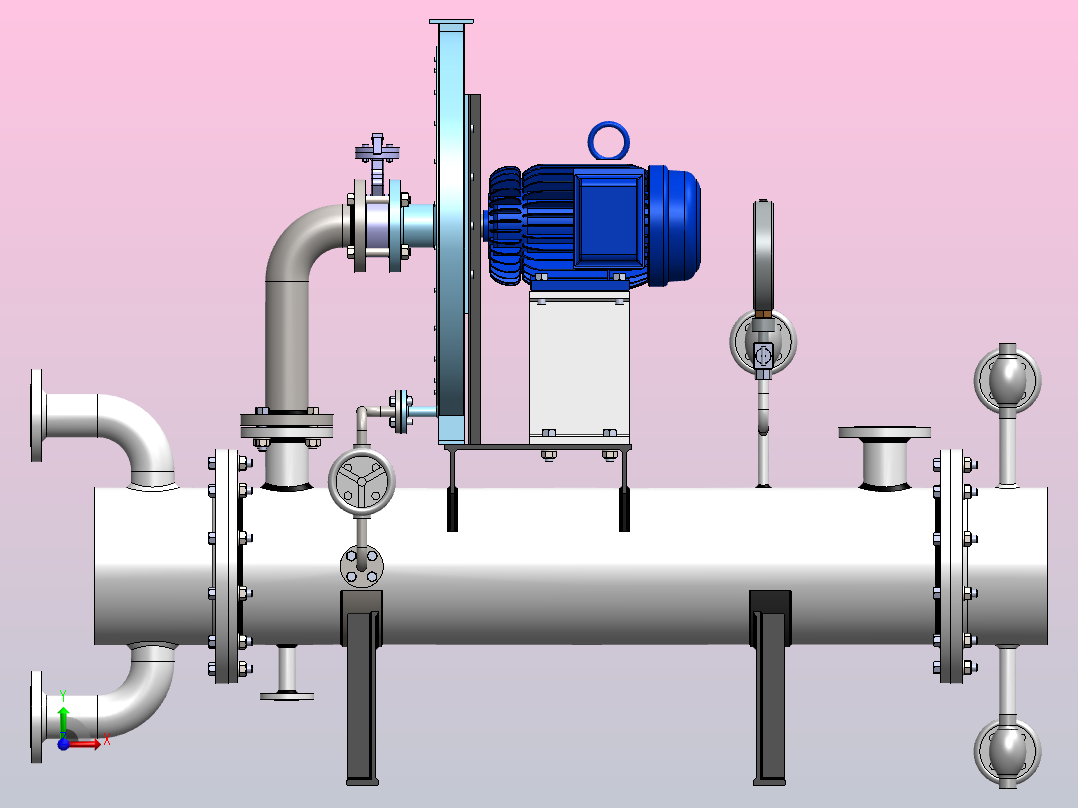 腺蒸汽冷凝器前视图