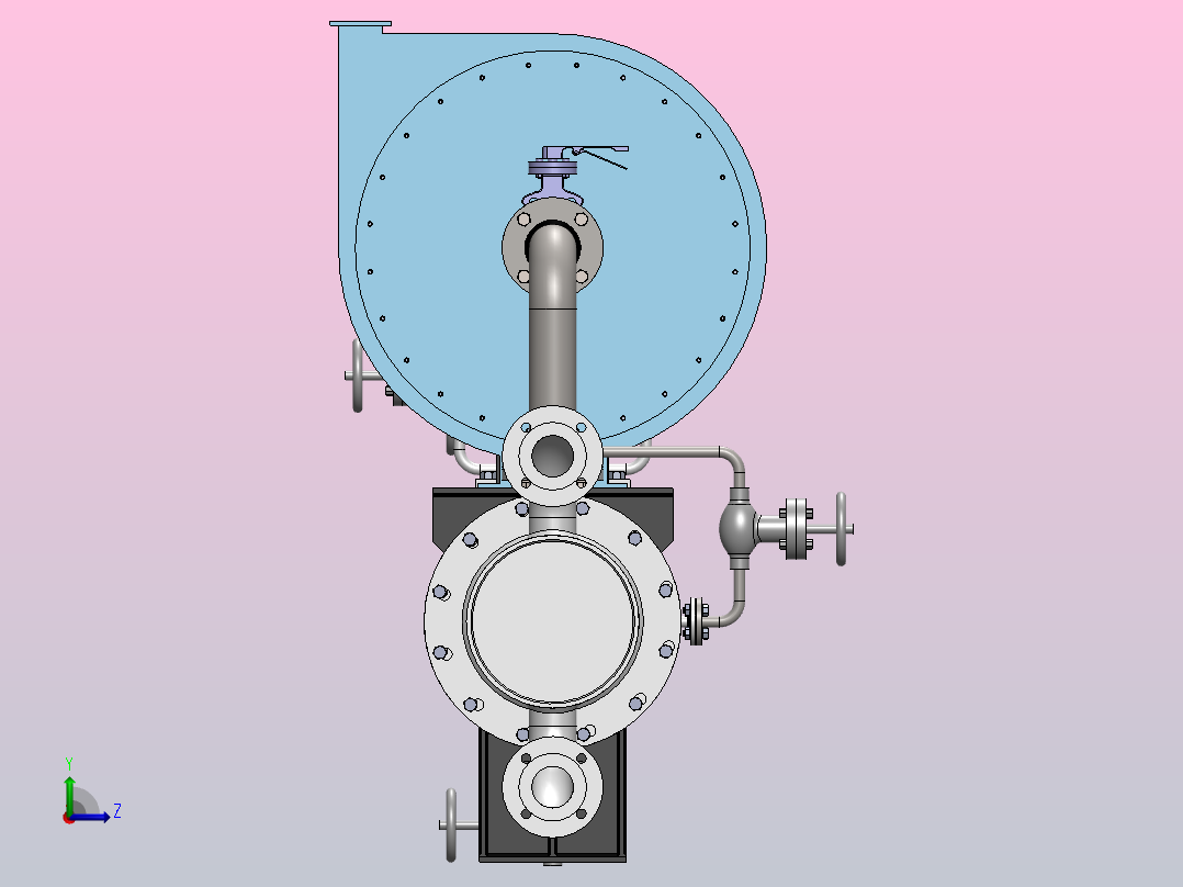 腺蒸汽冷凝器左视图