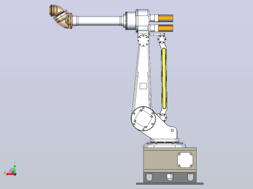 中空偏交型6自由度机器人三维模型图纸后视缩略图