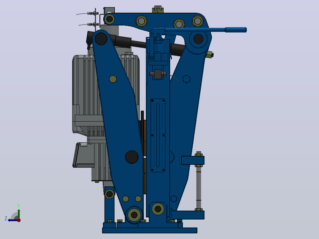 YP41系列电力液压盘式制动器YP41-4500-1250×30-ⅠA-CL.RL.WL.HL右视图