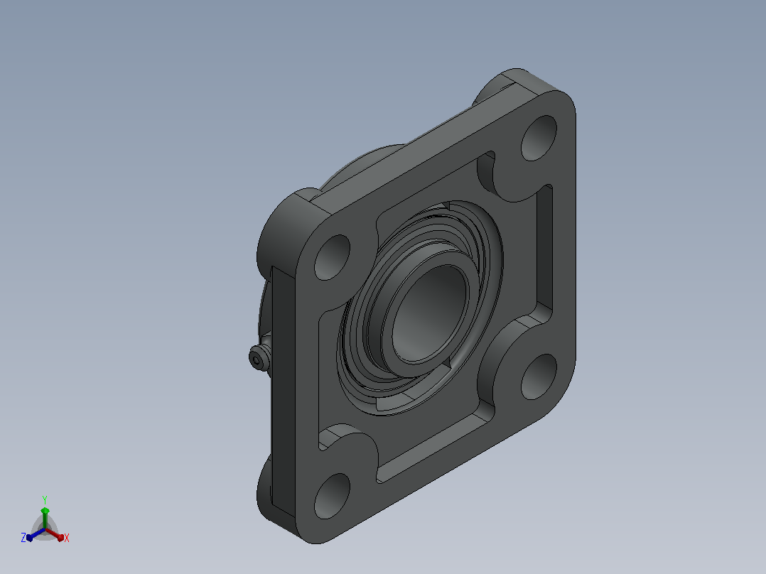 UCF SKF 205轴承座正等轴测图