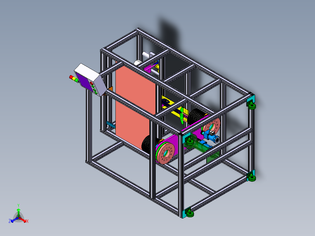 油封自动喷蜡设备正等轴测图