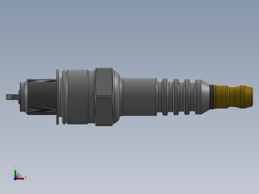 solidworks tu17vrm铱金火花塞前视图
