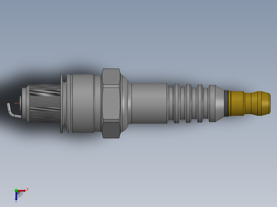solidworks tu17vrm铱金火花塞俯视图