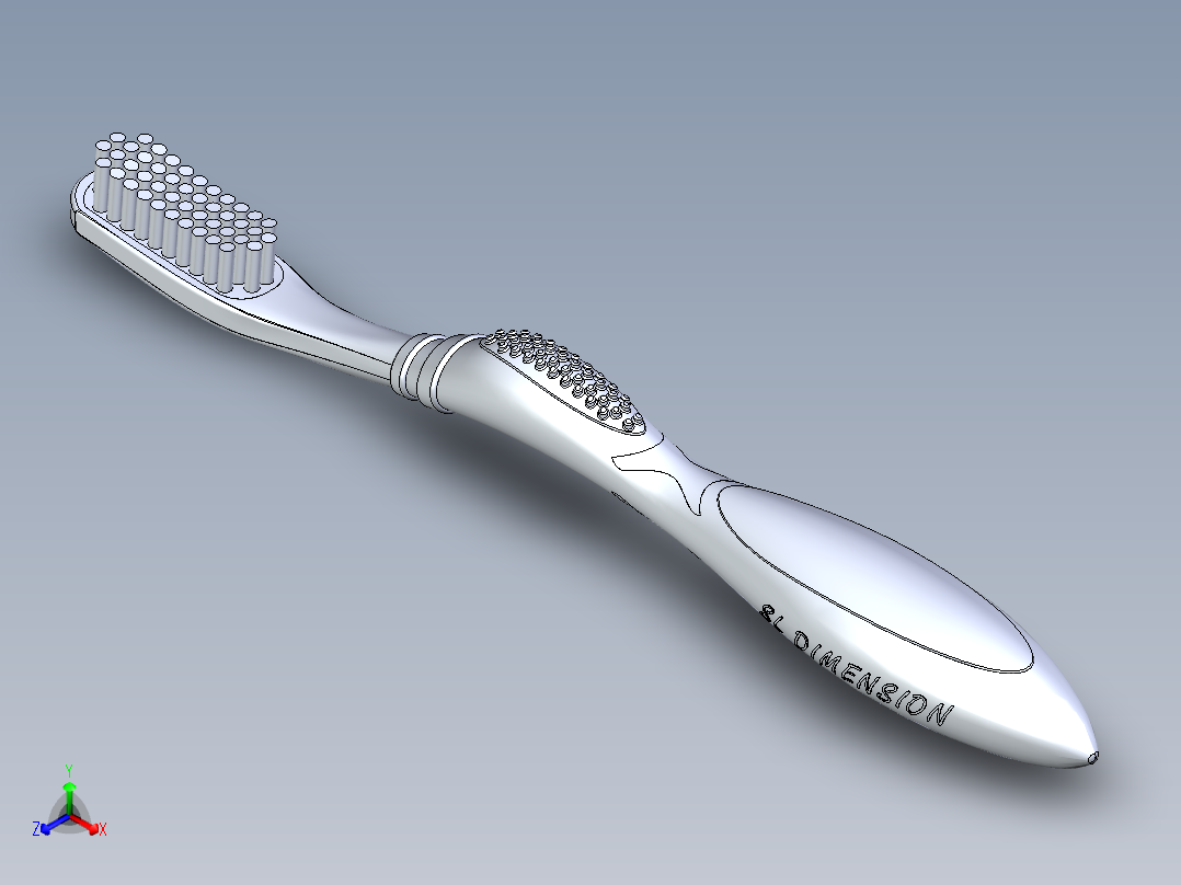 牙刷3D正等轴测图