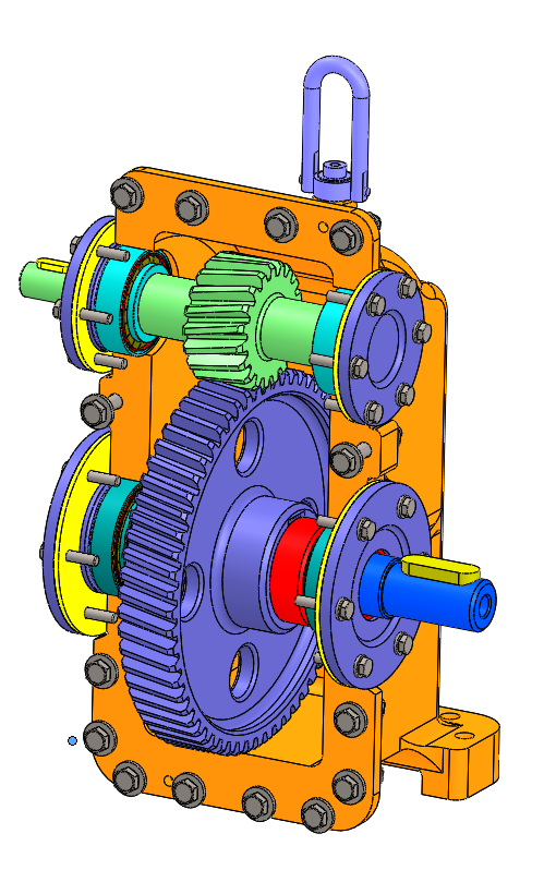 P3.3KW斜齿减速器减速箱3D数模图纸 Solidworks设计缩略图
