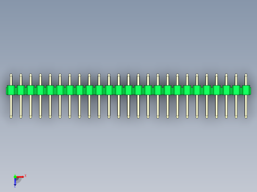 彩色公头100mil（2.54mm）系列-DS1021_green_1x25p_100mil_Type1_rev1.0俯视缩略图