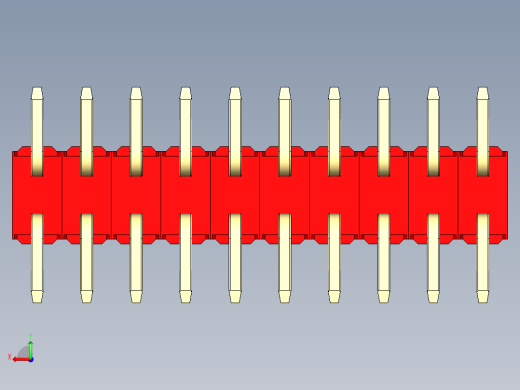 彩色公排针 100mil 2.54mm 系列-DS1022_red_20p_100mil_TypeSMT_rev1.0后视缩略图
