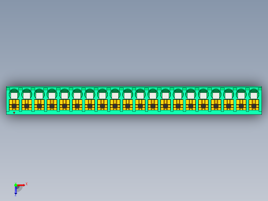 DEGSON 15EDG 系列 3.5mm 插拔式接线端子 FullPack-15EDGKN-3.5-20P-14-00AH俯视图