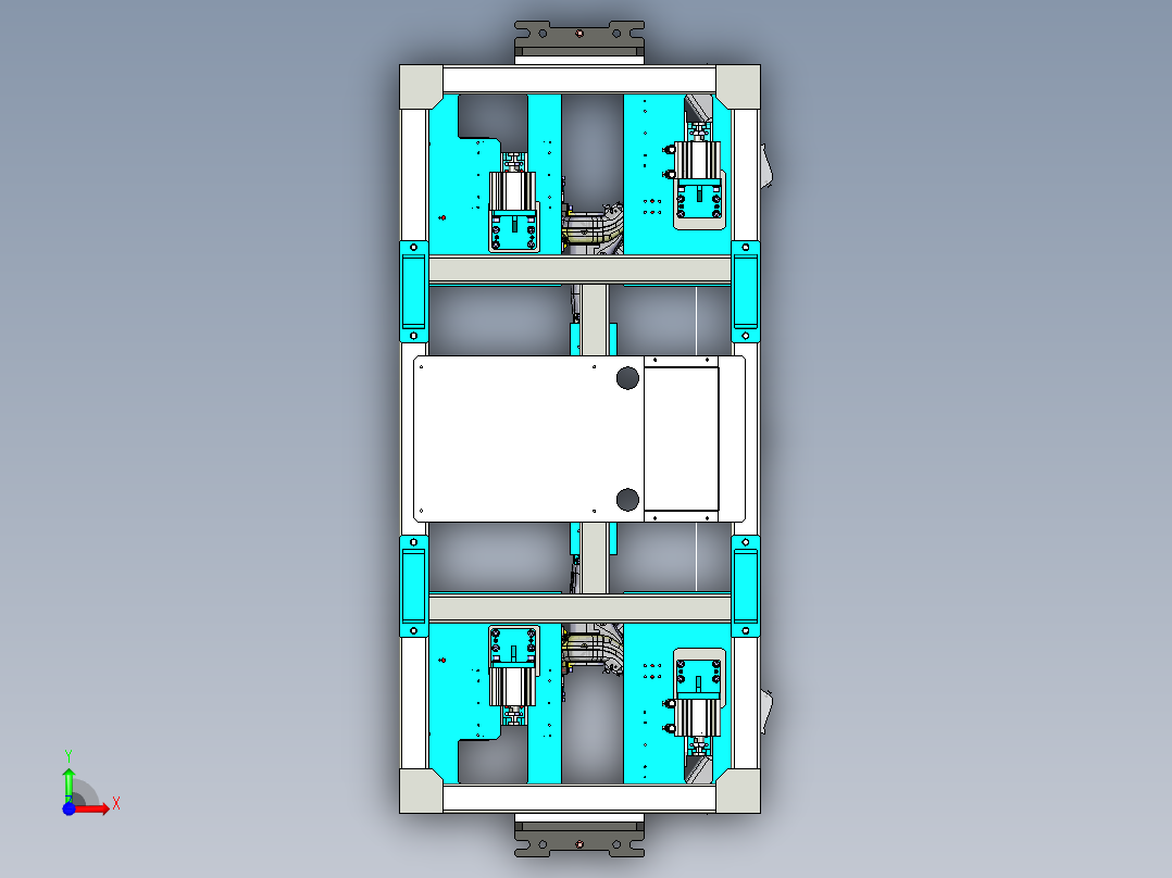 机器人车桥焊接抓具模型前视图