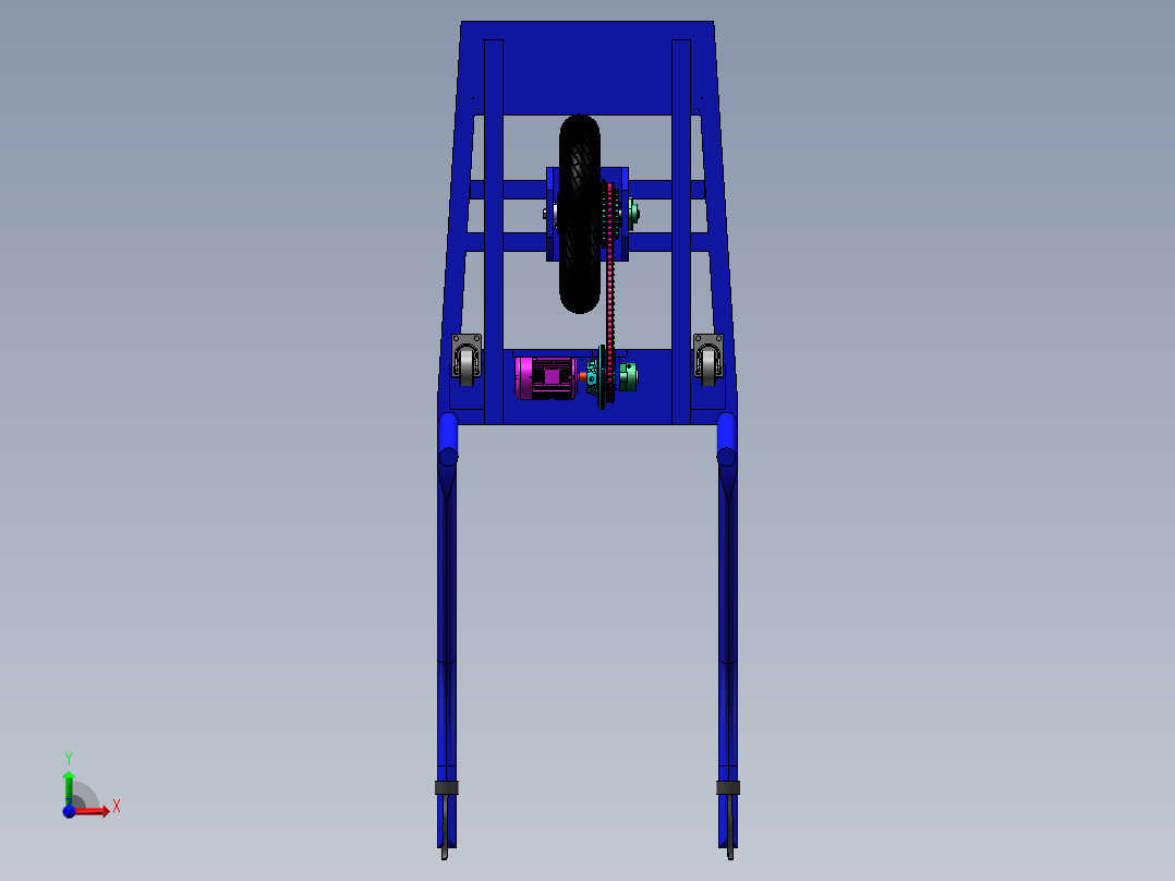 手推车电动独轮车1234907前视图