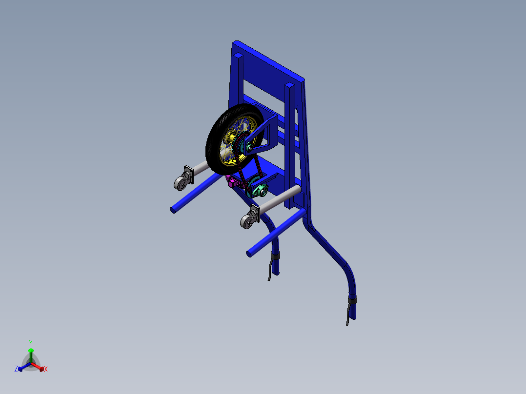 手推车电动独轮车1234907正等轴测图