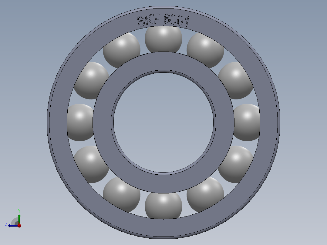 滚珠轴承-SKF BALL BEARING 6001 12x28x8右视图