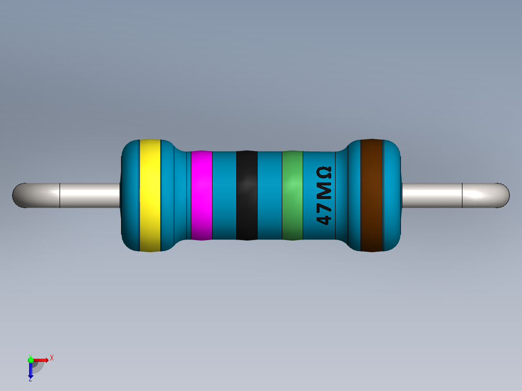 电容器 二极管 电阻器-Resistor 47M Ohm Blue主视图