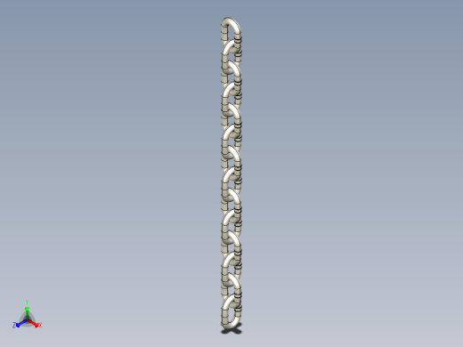紧固件-STEP 0.3750 Chain Links正等轴测缩略图