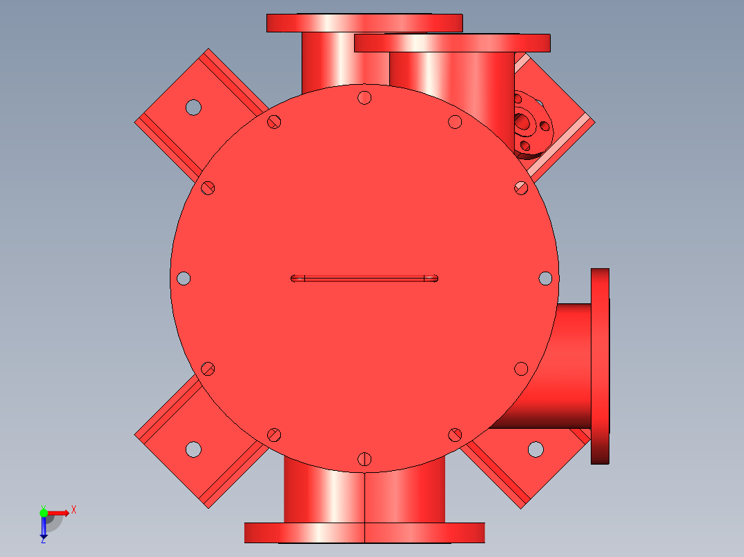 表冷器罐体俯视图