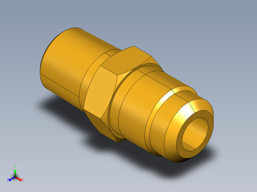 扩口式工业通用硬管接头Male Connector 48F-6-4正等轴测缩略图