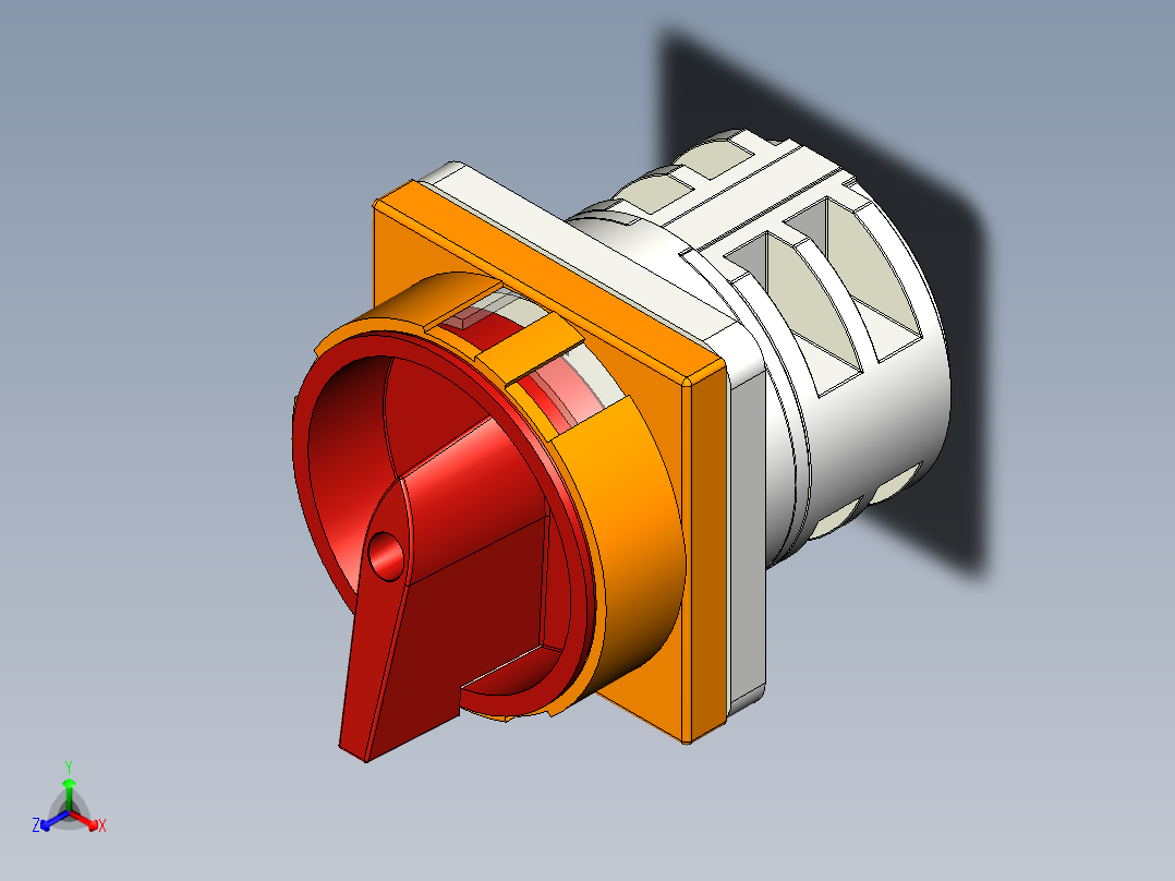 三极隔离开关LW28GS-32A正等轴测图