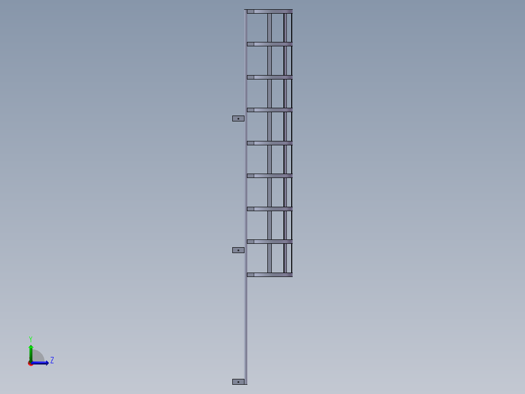 s4000-储存塔 自动化设备3D图纸3D模型左视图