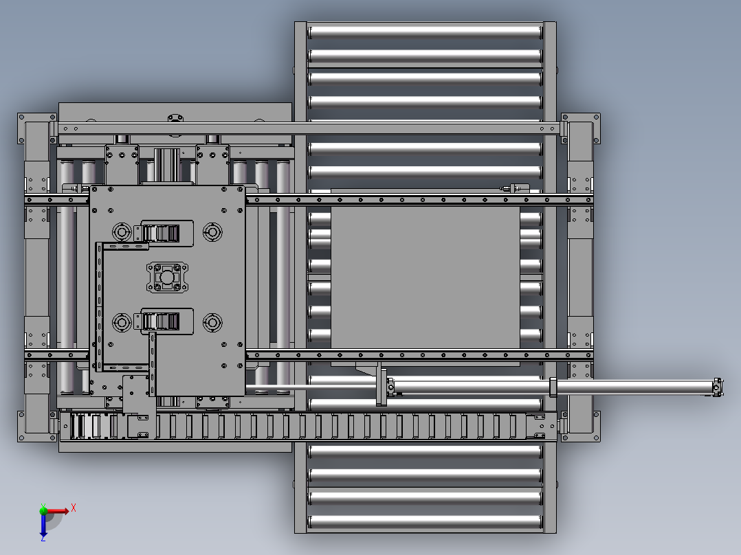 龙门移载机 3D模型俯视图