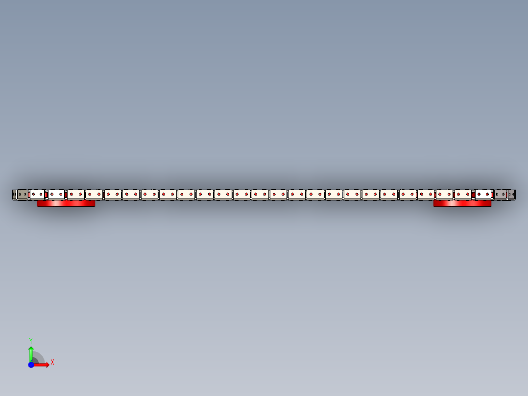 带反向附件的滚子链 - --stp前视图