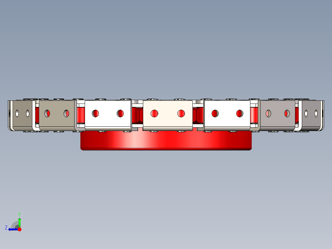 带反向附件的滚子链 - --stp右视图