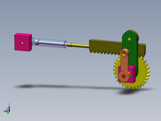 齿轮齿条活塞杆运动