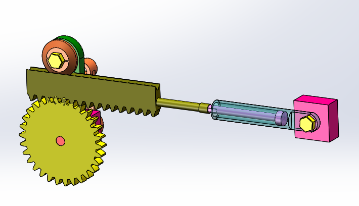 齿轮齿条活塞杆运动