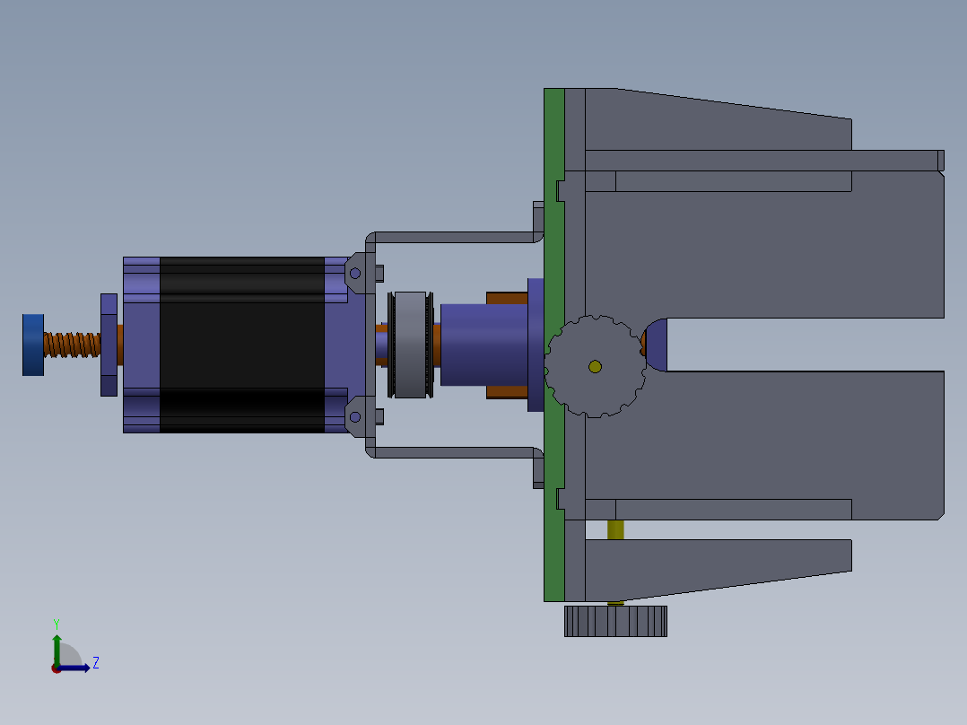 顶升送料机构1（螺母定螺杆动）左视图