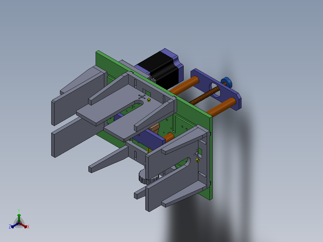 顶升送料机构1（螺母定螺杆动）正等轴测图